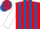 Silk - Red and Royal blue stripes, white sleeves