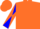 Silk - FLUORESCENT ORANGE, Blue and Orange Emblem, Blue and Orange Diagonally Quartered S