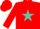 Silk - Red, turquoise star, red cap