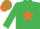 Silk - EMERALD GREEN, orange star, check cap