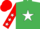 Silk - EMERALD GREEN, WHITE star, RED sleeves, WHITE stars, RED cap