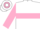 Silk - White, pink ribbon emblem on back, pink hoop on sleeves