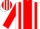 Silk - White, red center panel, white 'MR' on back, red stripes on sleeves