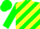 Silk - Green and Yellow Diagonal Stripes