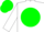 Silk - White, Orange ''E' & Elkhead in Green disc, White Sleeves, Green Cap