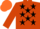 Silk - Tangerine Orange, Black Stars, Orange Cap