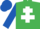 Silk - EMERALD GREEN, WHITE Cross of Lorraine, ROYAL BLUE sleeves and cap