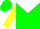 Silk - Green, white yoke, green band on yellow sleeves, green cap