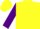 Silk - Yellow and purple quarters, yellow chevrons on purple sleeves, yellow
