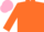 Silk - Orange, lime and pink thirds, pink cap