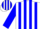 Silk - White Top, Blue Bottom, Blue on Back, Blue Stripes on White