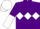 Silk - Purple, White triple diamond, halved sleeves, White cap