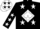 Silk - Black, white diamond and stars, white bars o