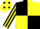 Silk - Black and Yellow (quartered), striped sleeves, Yellow cap, Black spots
