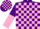 Silk - Purple and pink check, halved sleeves