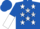 Silk - Royal Blue, White Stars, White Star on Royal Blue and White Halved Sleeves,