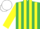 Silk - EMERALD GREEN & YELLOW STRIPES, yellow sleeves, white cap
