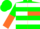 Silk - Green and Orange Halves, White Hoops, Green and Orange Halved Sleeve