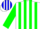Silk - White, Blue and Green Stripes on Sleeves