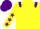Silk - Yellow, Purple epaulets, Yellow sleeves, Purple stars, Purple cap
