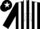 Silk - BLACK & WHITE Stripes, White 'SRS' on Black  Star, Black & White Stri