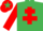 Silk - EMERALD GREEN, red cross of lorraine & sleeves, red cap, emerald green star