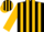 Silk - Black, gold column emblems, gold stripes on sleeves, b