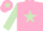 Silk - PINK, light green star & sleeves, light green star on cap
