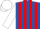 Silk - Royal Blue, Red Stripes, White Sleeves, White Cap