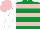 Silk - Emerald Green, Pink hoops, White sleeves, Pink cap