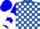 Silk - Royal Blue and White Blocks, Blue Sleeves, White Chevrons, Blue Cap