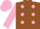 Silk - Brown, pink spots, pink sleeves, pink cap