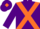 Silk - PURPLE, Orange cross belts, Purple sleeves, Purple cap & Orange diamond