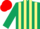 Silk - Dark Green and Primrose stripes, Red cap