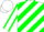Silk - White and Green Diagonal Stripes, White Sleeves, Green Seams, White Cap, Green