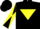 Silk - Black, yellow inverted triangle, diabolo on sleeves