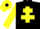 Silk - Black, Yellow Cross of Lorraine and sleeves, Yellow cap, Black diamond