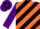 Silk - Black, purple and orange diagonal stripes, purple sleeves, hooped cap