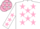 Silk - White, Pink Stars