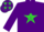 Silk - PURPLE, lime green star, purple stars o
