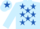 Silk - Light blue, royal blue stars, light blue cap, royal blue star