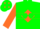 Silk - Forest Green, Orange Diamond Hoop, Forest Green Diamonds on Orange Sle