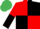 Silk - Red and Black (quartered), halved sleeves, Emerald Green cap