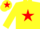 Silk - YELLOW, Red star, Yellow sleeves & White armlet, Yellow cap & Red star