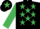 Silk - Black, Emerald Green stars, sleeves and star on cap