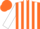 Silk - Orange, white quarters, white stripes on sleeves, orange cap