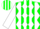 Silk - Green, white diamonds, white stripes on sleeves, green c