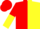 Silk - Red, yellow circled 'P', red and yellow halved