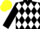 Silk - Black and white diamonds, yellow cap