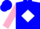 Silk - Blue, blue horse & pink 'CH' on white diamond on back, pink sleeves